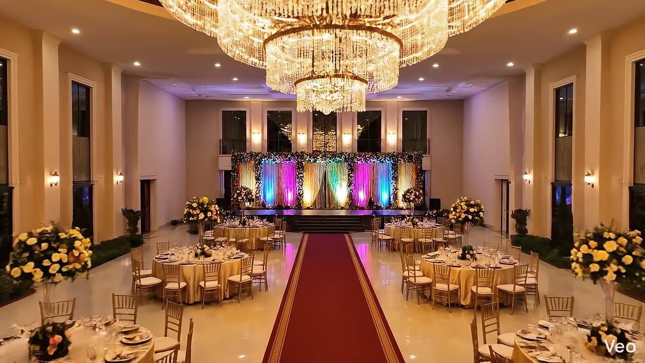 Live chaat station and food counters at a Pangaea Banquets wedding reception Delhi