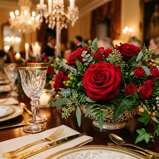 Pangaea Banquets elegant table centerpiece